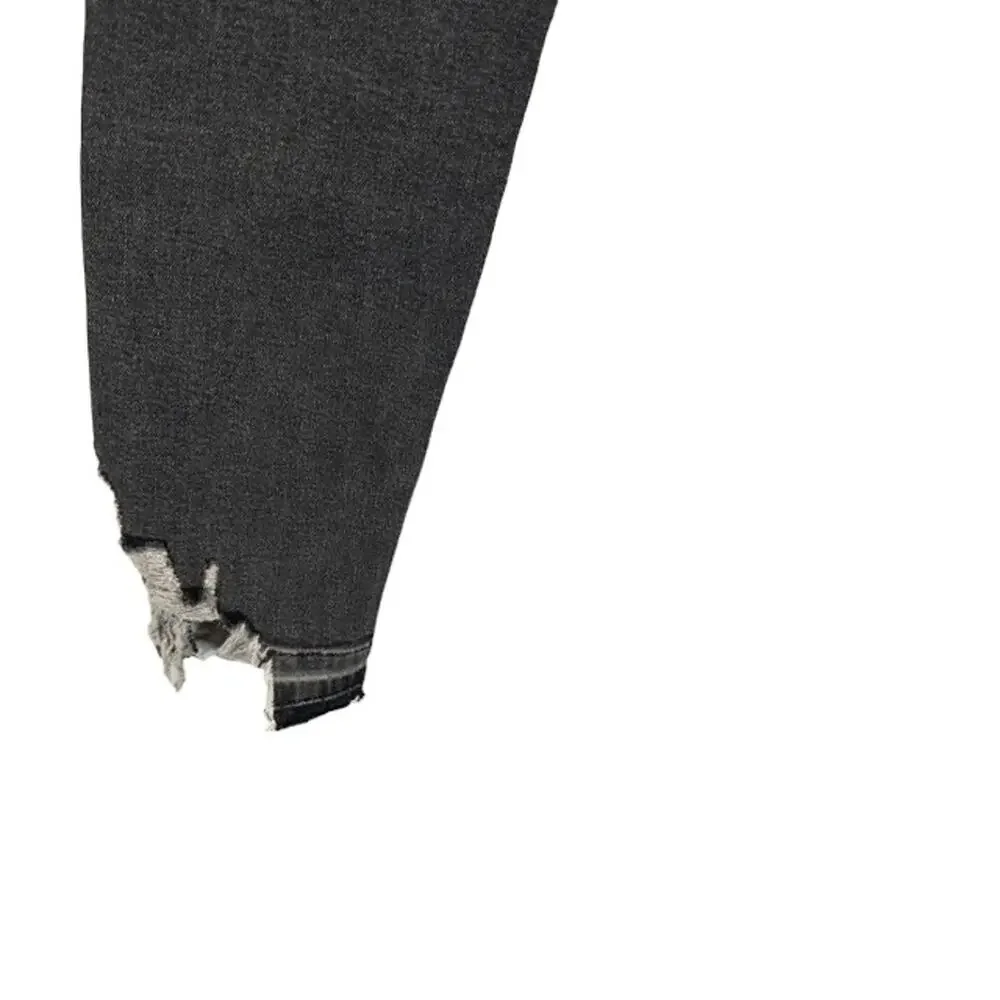 Topshop Jamie Women’s Black Shark Bite Hem Denim Jeans Cotton Blend Size 32